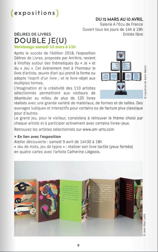 Laurence de Saint Martin st artiste commmuniqu&eacute; de presse Viroflay D&eacute;lires de Livres