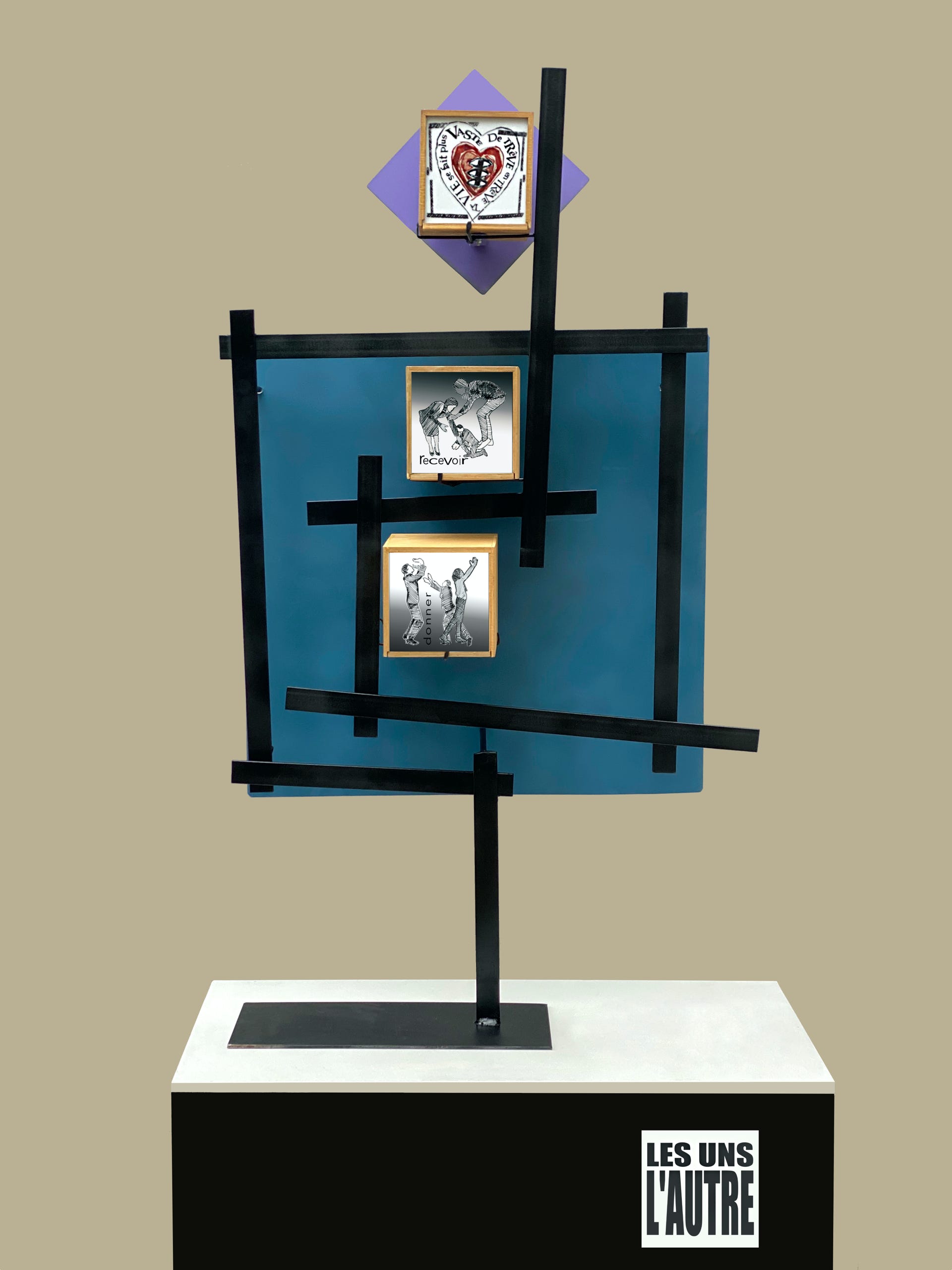 Laurence de Saint Martin st artiste sculpture les uns l'autre b&eacute;n&eacute;volat d&eacute;co originale boite &agrave; lumi&egrave;re