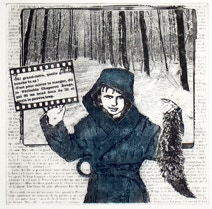 gravure noir et blanc plage famille estampe eau-forte aquatinte laurence de Saint Martin artiste yvelines estampes