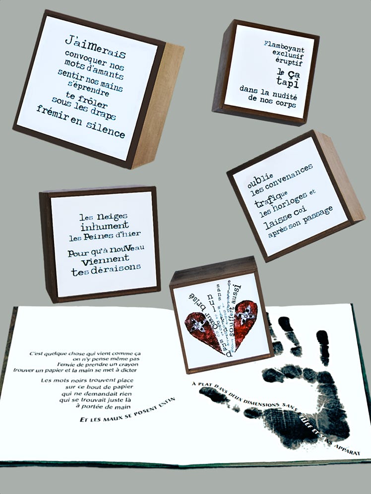 Laurence de Saint Martin st artiste photo montage des deux livres Je demain et Jeu de Main