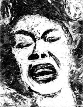 gravure noir et blanc plage famille estampe eau-forte aquatinte laurence de Saint Martin artiste yvelines estampes