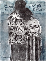 gravure noir et blanc plage famille estampe eau-forte aquatinte laurence de Saint Martin artiste yvelines estampes