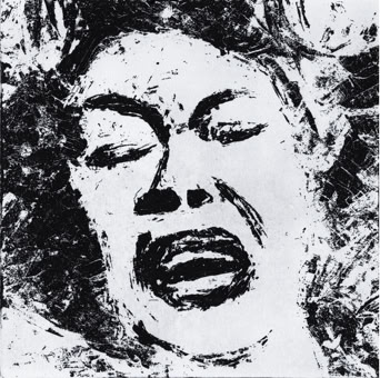 laurence de Saint Martin artiste d&eacute;co papier dessin encre affiche cri femme violences f&eacute;ministe patriarcat eau-forte estampe cuivre plaque