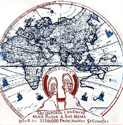 laurence de Saint Martin st artiste affiche d&eacute;co peinture papier dessin po&eacute;sie encre Voeux monde eau-forte couleur estampe cuivre plaque