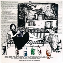 gravure noir et blanc plage famille estampe eau-forte aquatinte laurence de Saint Martin artiste yvelines estampes