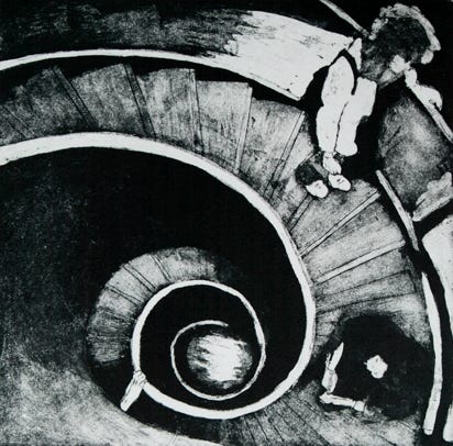 gravure noir et blanc plage famille estampe eau-forte aquatinte laurence de Saint Martin artiste yvelines